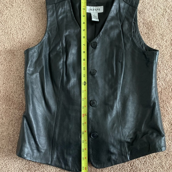 Alfani Black Leather Button Up Vest - Picture 7 of 10